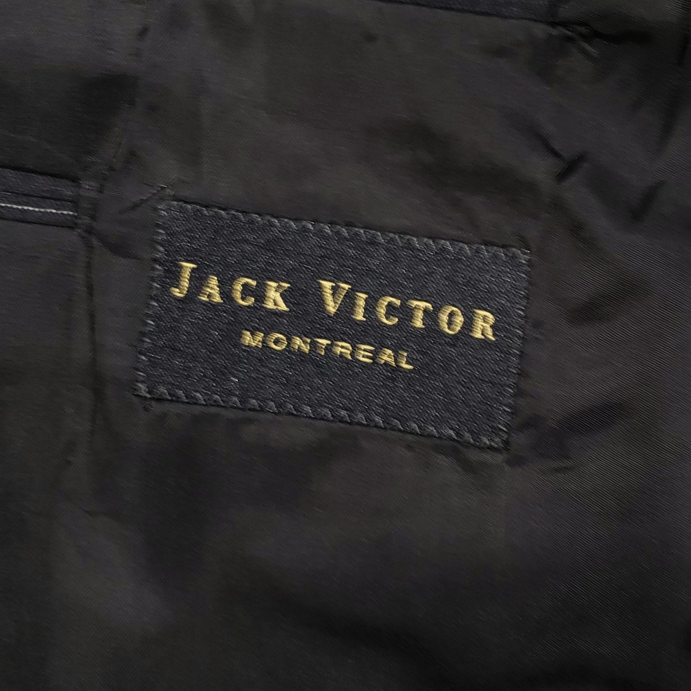 Jack Victor Suit Men 44R Black Pinstripe Super 110s Wool 3-Button Pleated Cuffed - Picture 6 of 16